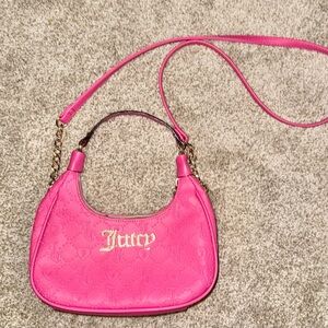 Juicy Couture Hot Pink Shoulder Bag with Gold Accents